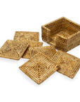 Square Rattan Coaster Set