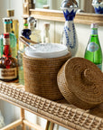 Rattan Ice Bucket with Tongs, 3 sizes