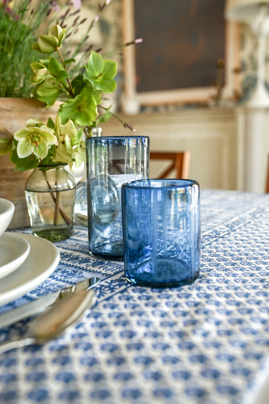 Starry Night Water Glass in Blue