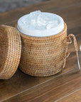 Rattan Ice Bucket with Tongs, 3 sizes